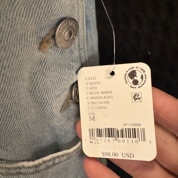 Free People We The Free Ziggy Denim Overalls Medium Blue Moon NWT - Picture 5 of 8